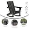 Flash Furniture Black Adirondack Rocking Chair with Cupholder LE-HMP-1045-31-BK-GG - alternate 9
